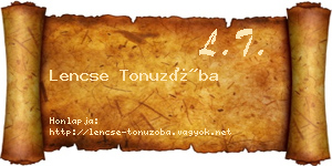 Lencse Tonuzóba névjegykártya
